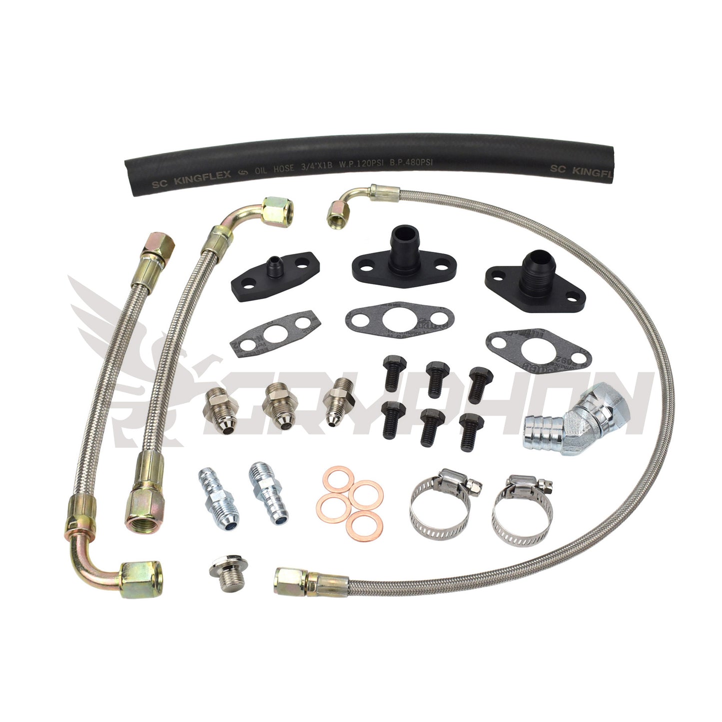 Turbo Oil Water Line Kit Toyota Supra 1JZ 2JZ with Garrett G-Series G40 G42 G45