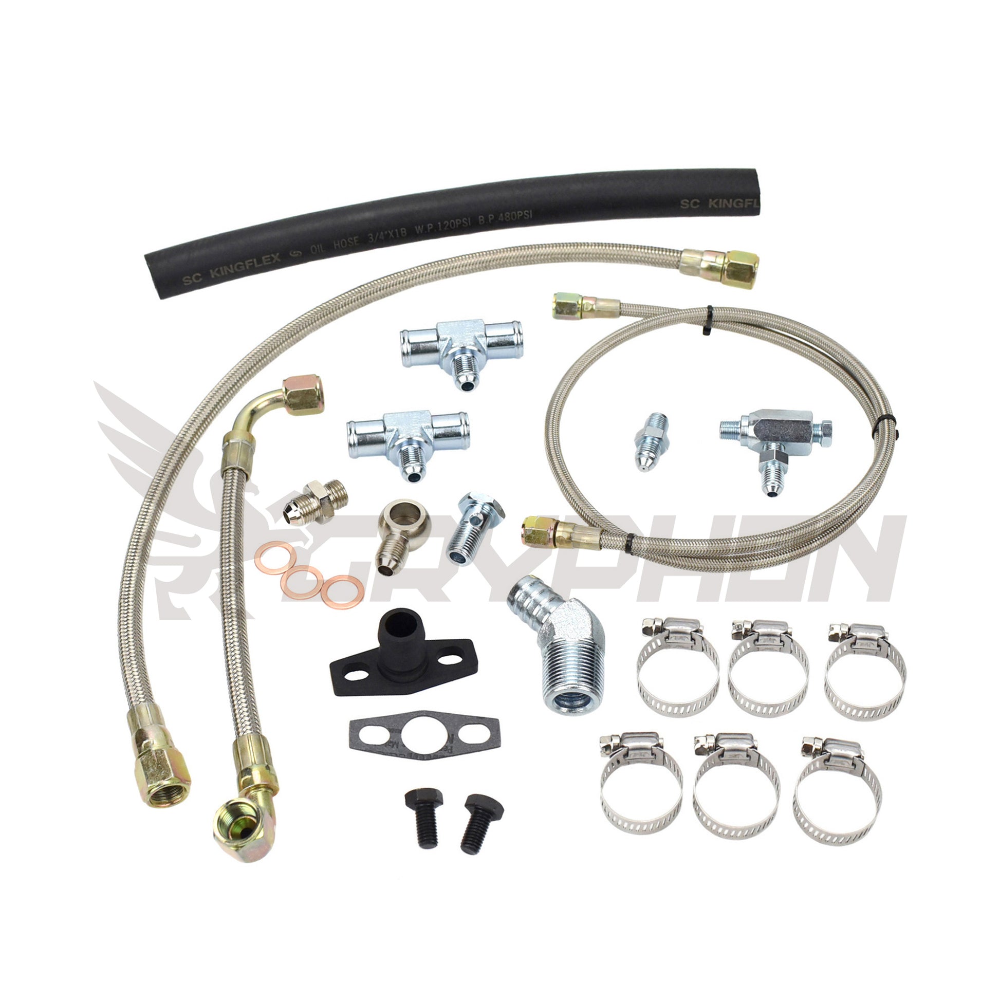 Turbo Oil Water Line Kit Toyota Land Cruiser 1HZ with Garrett GT28R